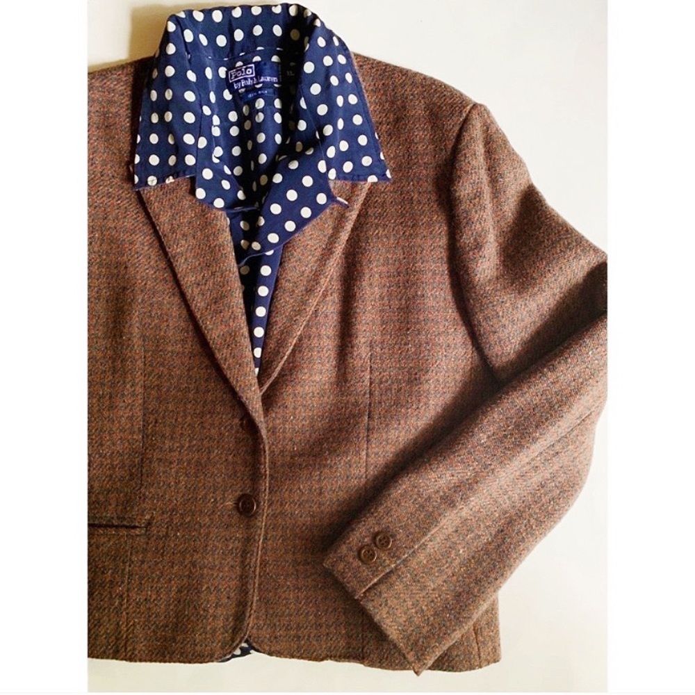 vintage Kay Warner : wool blend houndstooth blazer